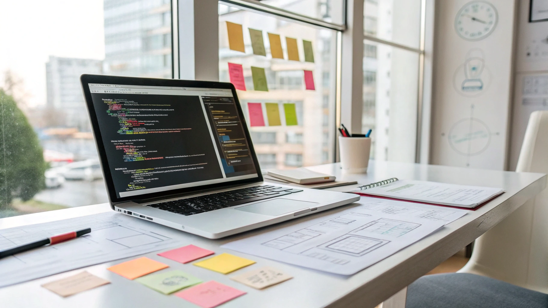 Web development and coding workspace at iCADD Studio